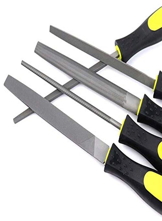 Digital Craft مجموعة مبارد هندسية معدنية متعددة الوظائف من ديجيتال كرافت مقاس 8 بوصات - 6 قطع من مبارد الصلب الكربوني (مثلث، مربع، دائري، نصف دائري، مسطح) مع قفازات وقناع أمان للاستخدام اليدوي - Image 2